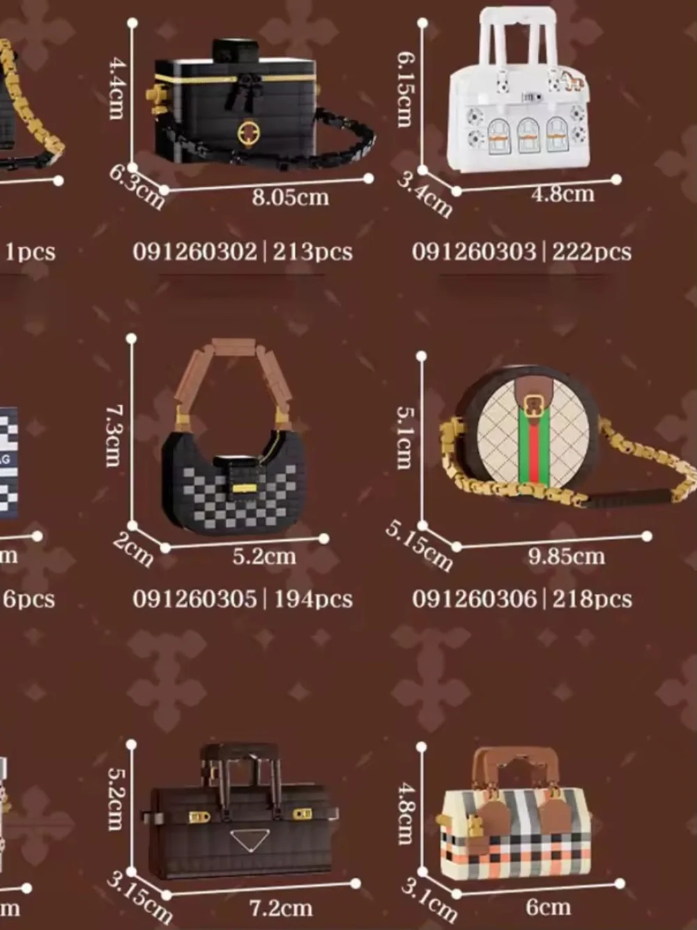 Fashion handbags building blocks